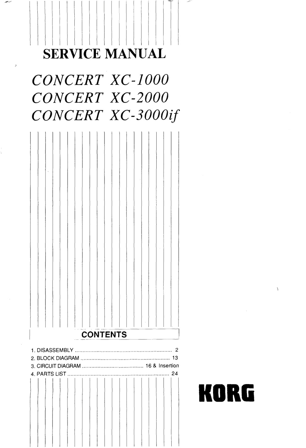 Première page de CONCERT XC1000 XC2000 XC3000IF SERVICE MANUAL ocr