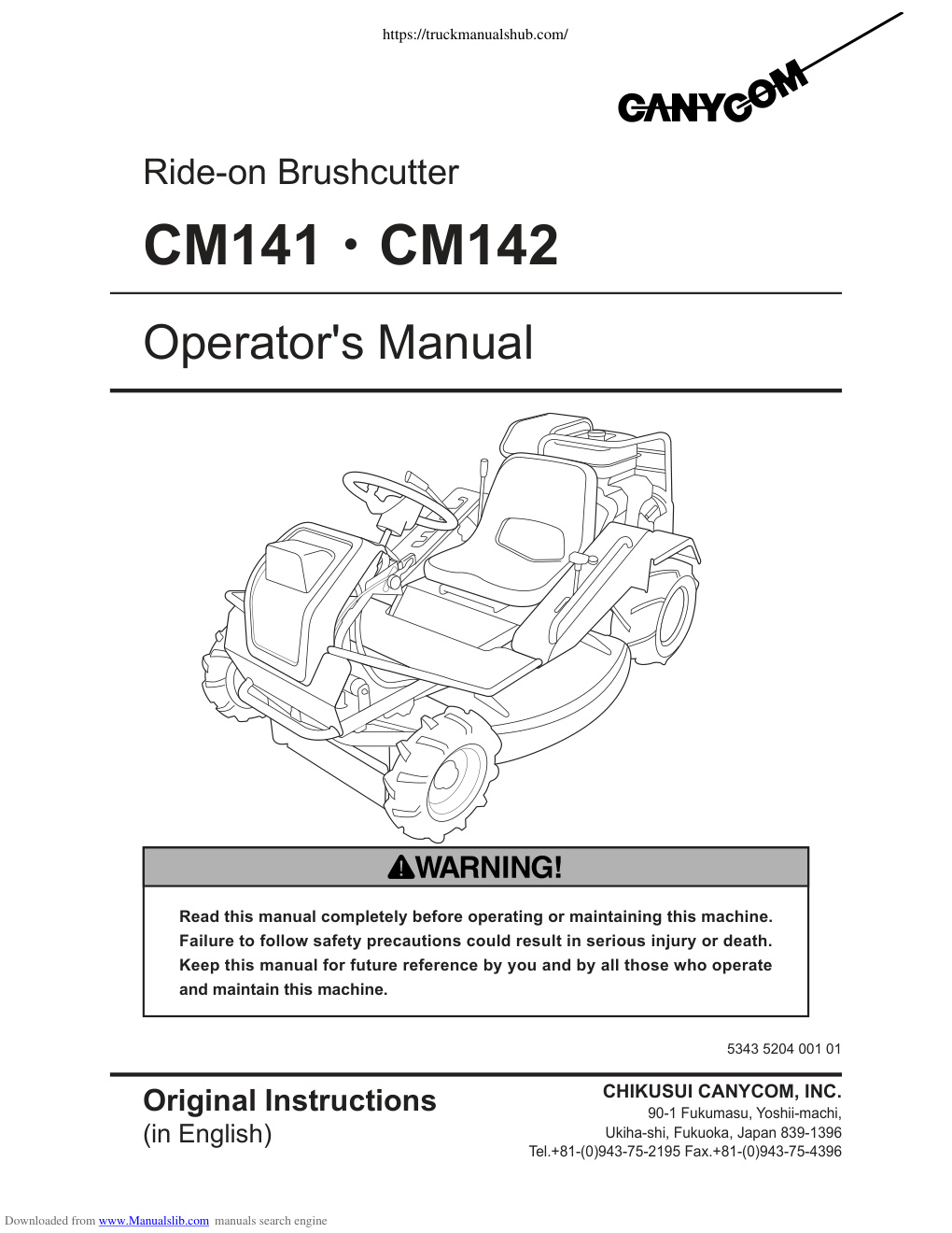 Première page de CanyCom CM141 CM142 Operator s Manual