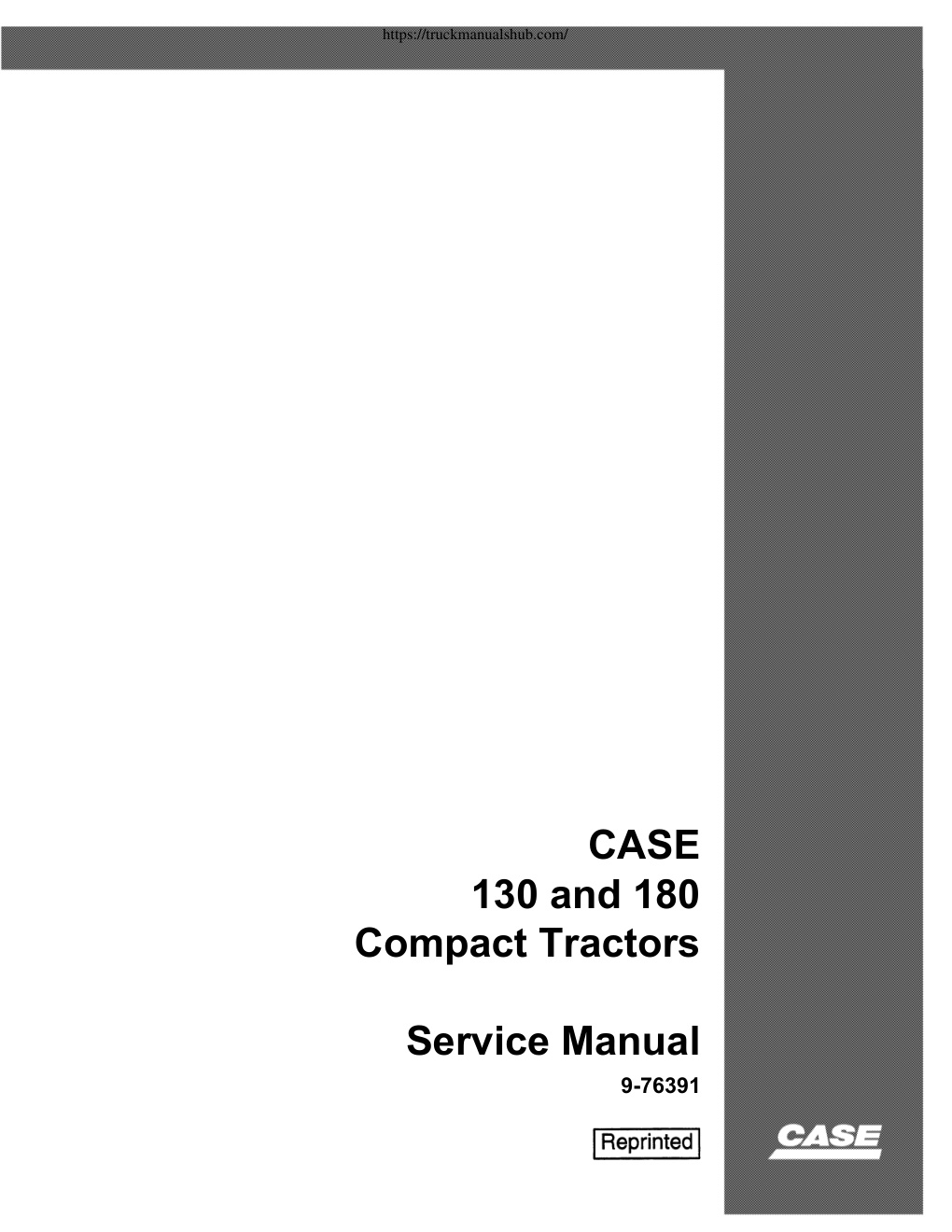 Première page de Case 130 180 Service Manual