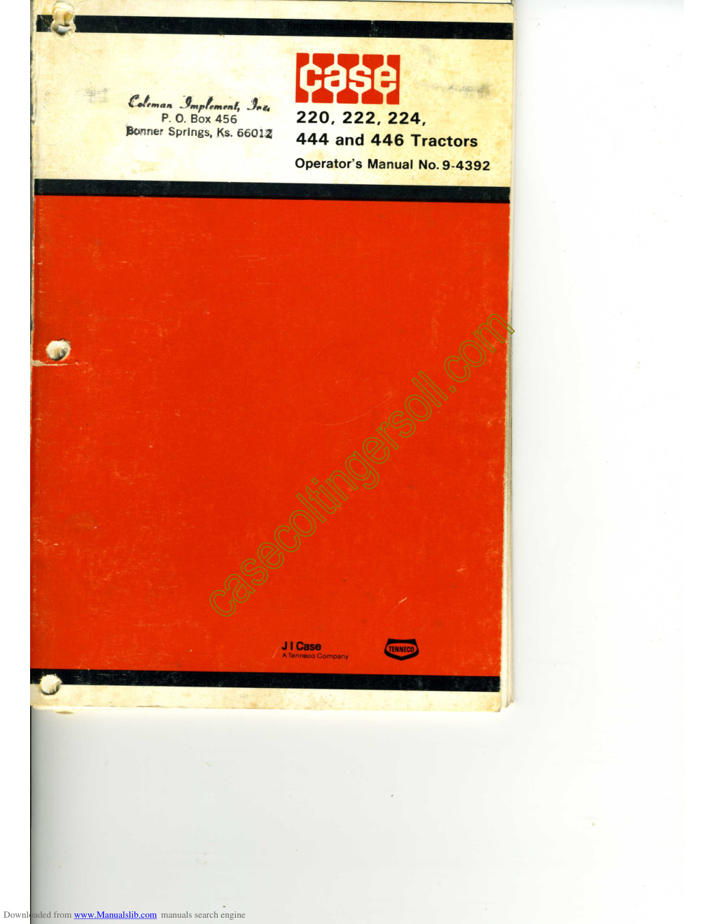 Première page de Case 220 224 222 444 446 Operator s Manual