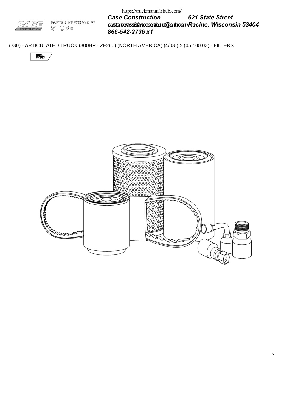 Première page de Case 330 Parts Manual