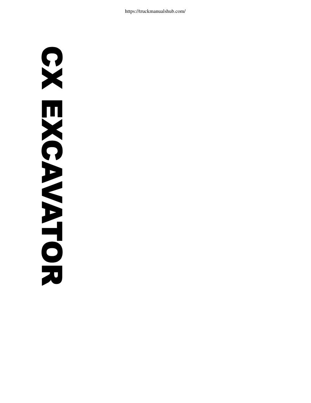 Première page de Case CX Excavator Service Manual