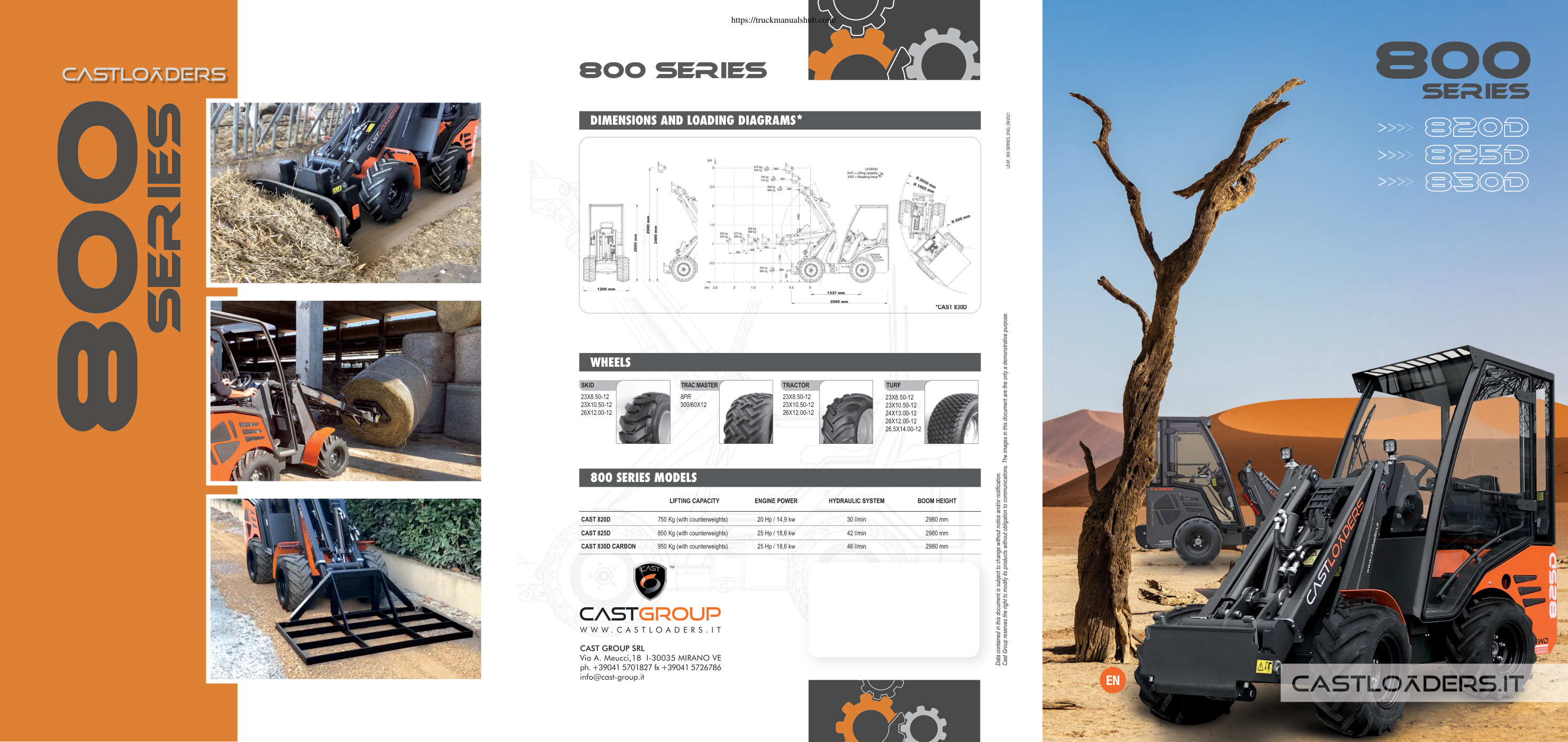 Première page de Castloaders 820D 825D 830D Technical Specifications