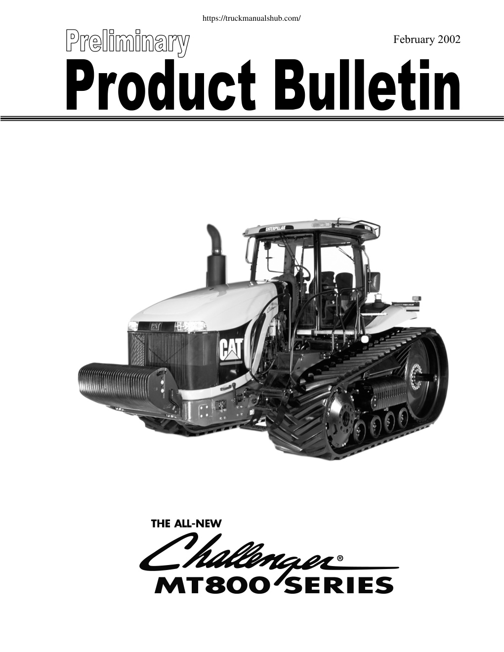 Première page de Challenger MT800 Prod Bulletin