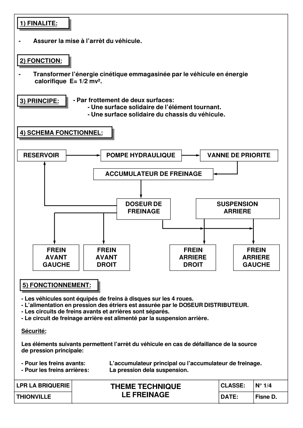 Première page de Citroen Cours Freinage Hydraulique RTA