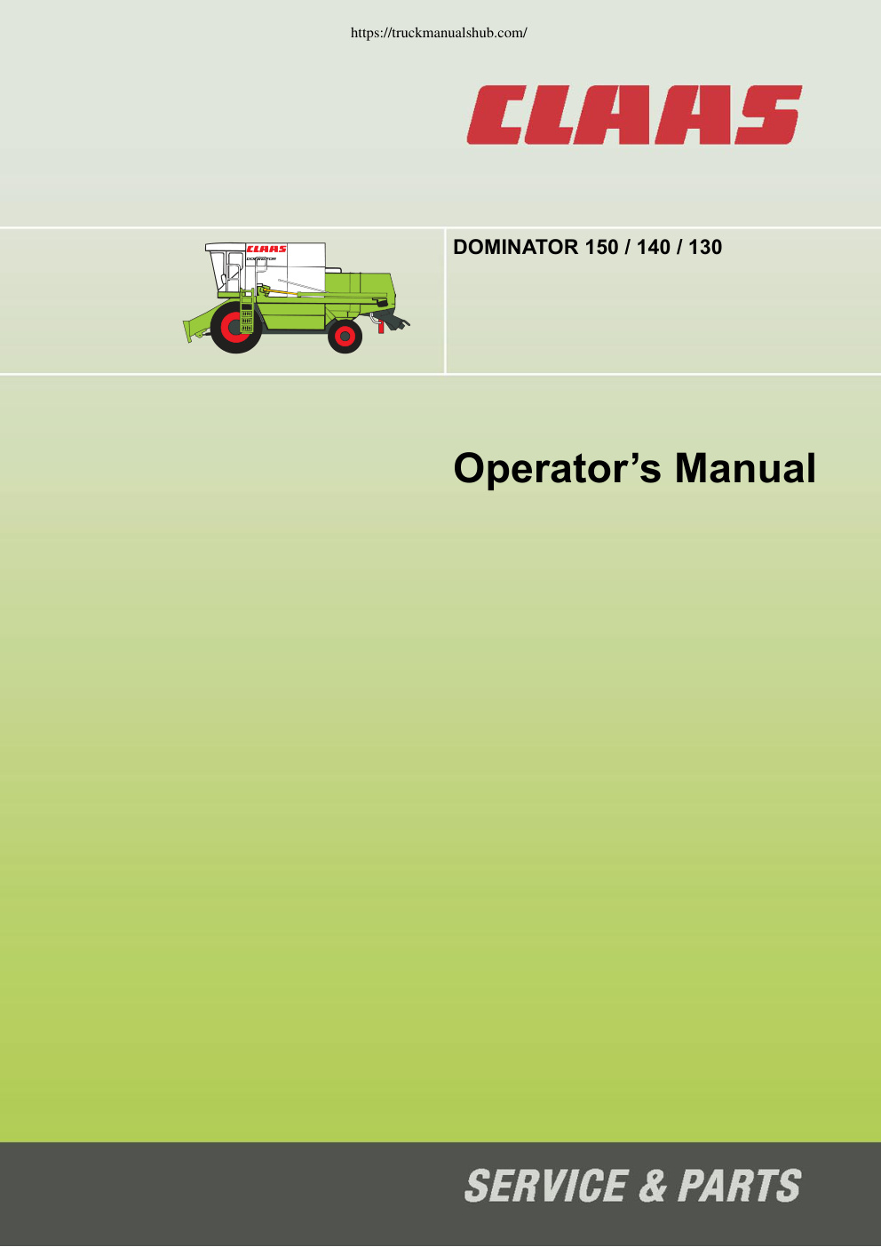 Première page de Claas Dominator 150 140 130 Operators manual PDF