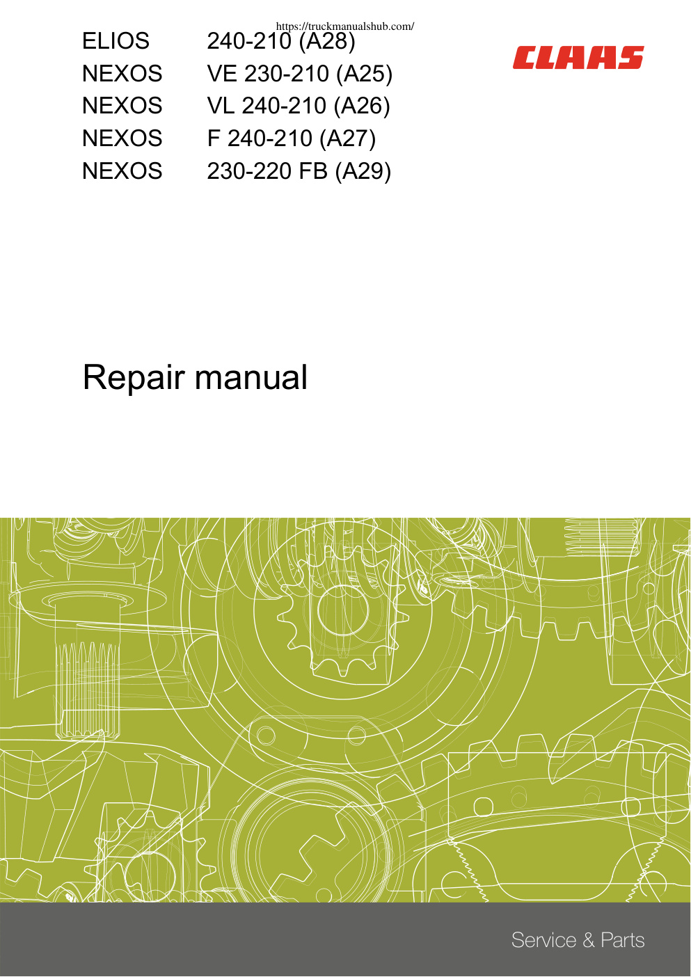 Première page de Claas ELIOS 240 210 Repair Manual