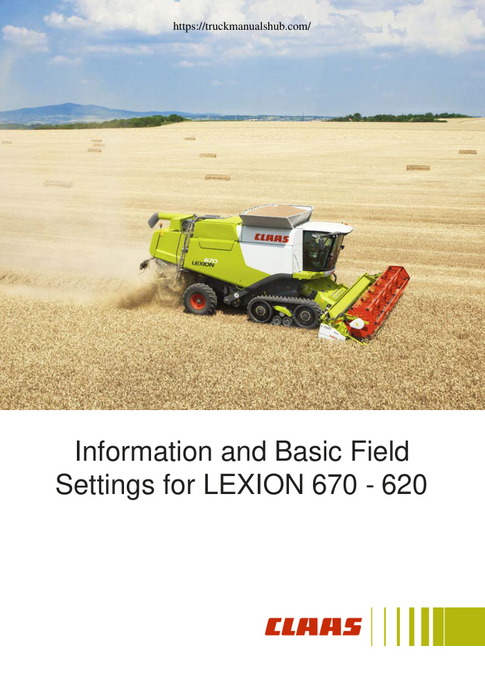 Première page de Claas LEXION 620 670 Manual