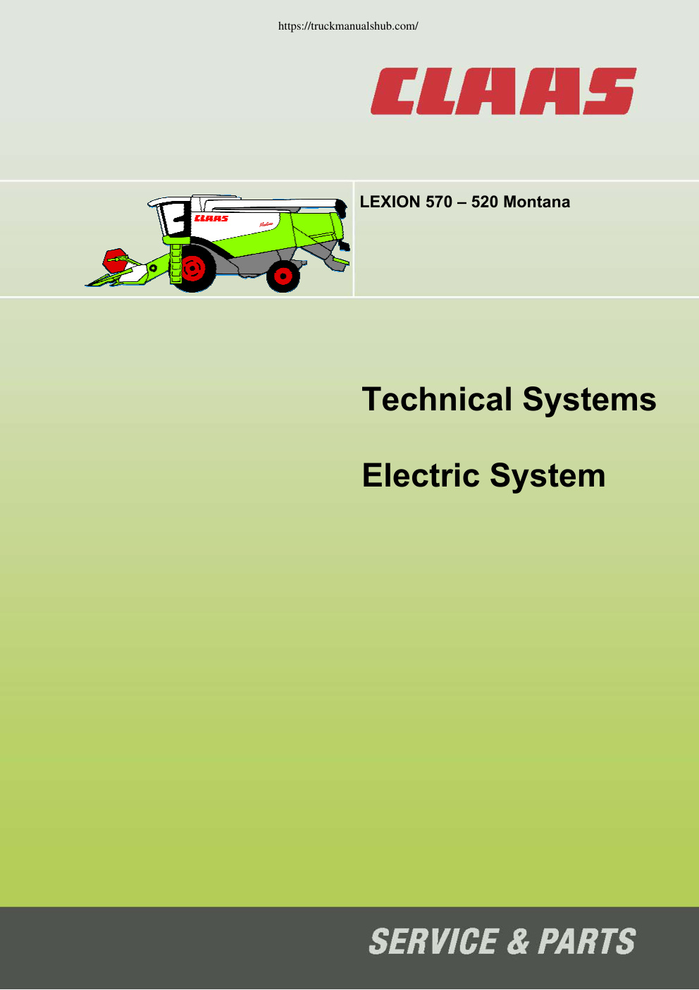 Première page de Claas Lexion 570 Technical Systems Hydraulic System PDF manual