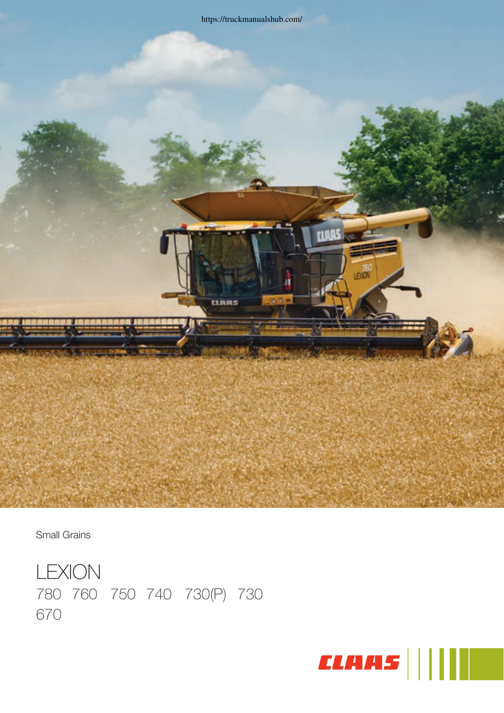 Première page de Claas Lexion Service Manual
