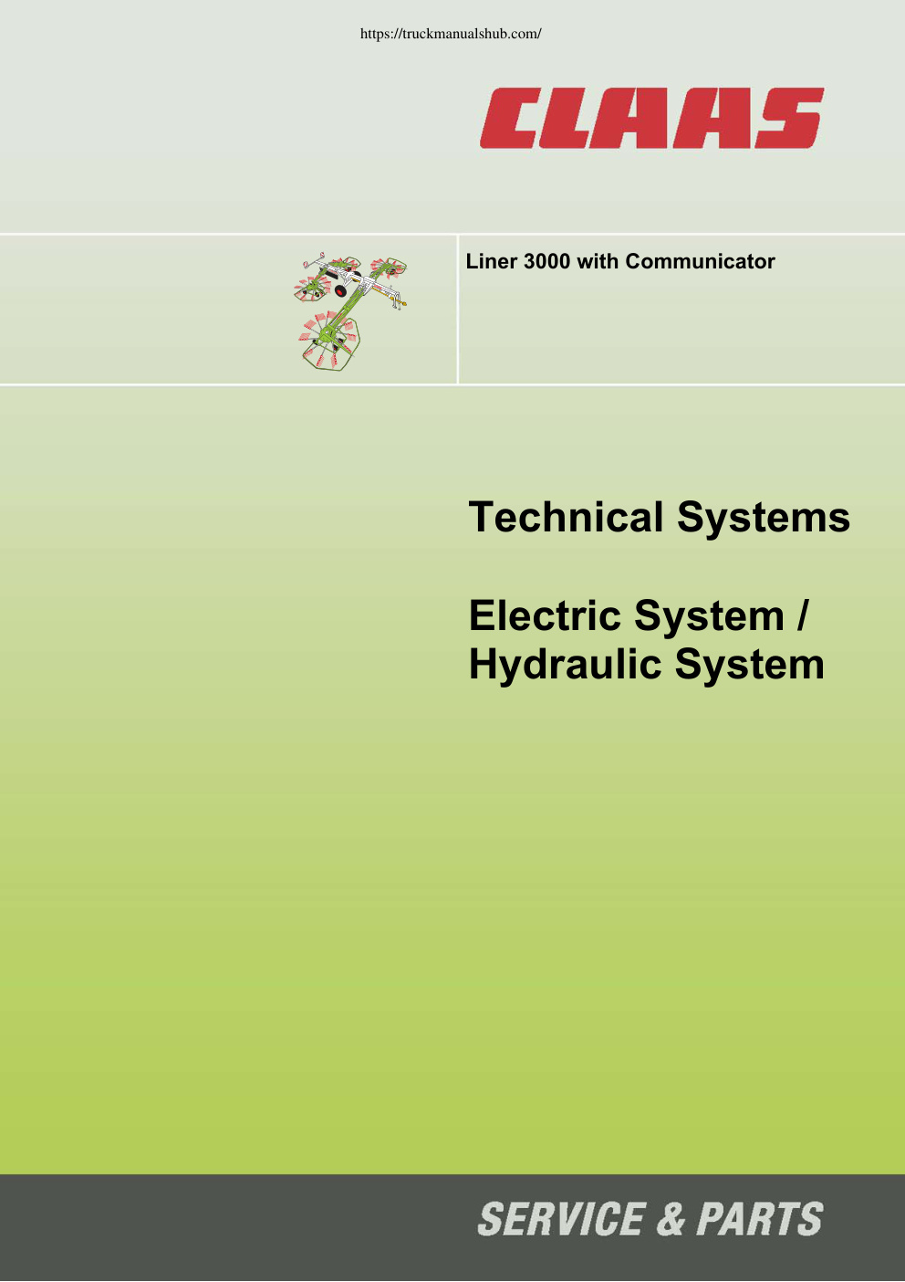 Première page de Claas Liner 3000 with Communicator Technical Systems Hydraulic System PDF manual
