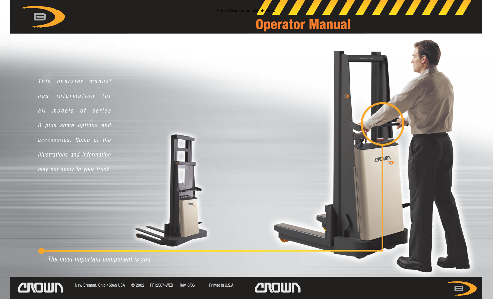 Première page de Crown Walkie Stackers B Operator Manual