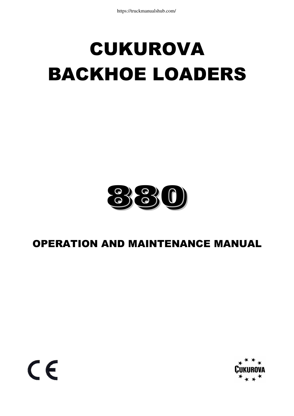 Première page de Cukurova Backhoe Loaders 880 Operation and Maintenance Manual