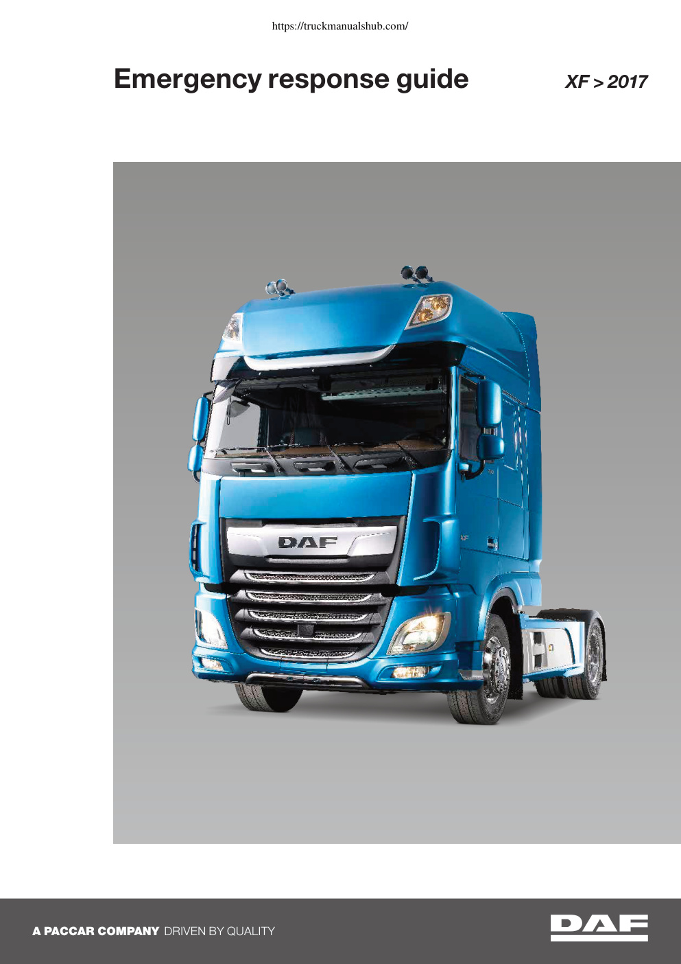 Première page de DAF XF Euro 6 manual