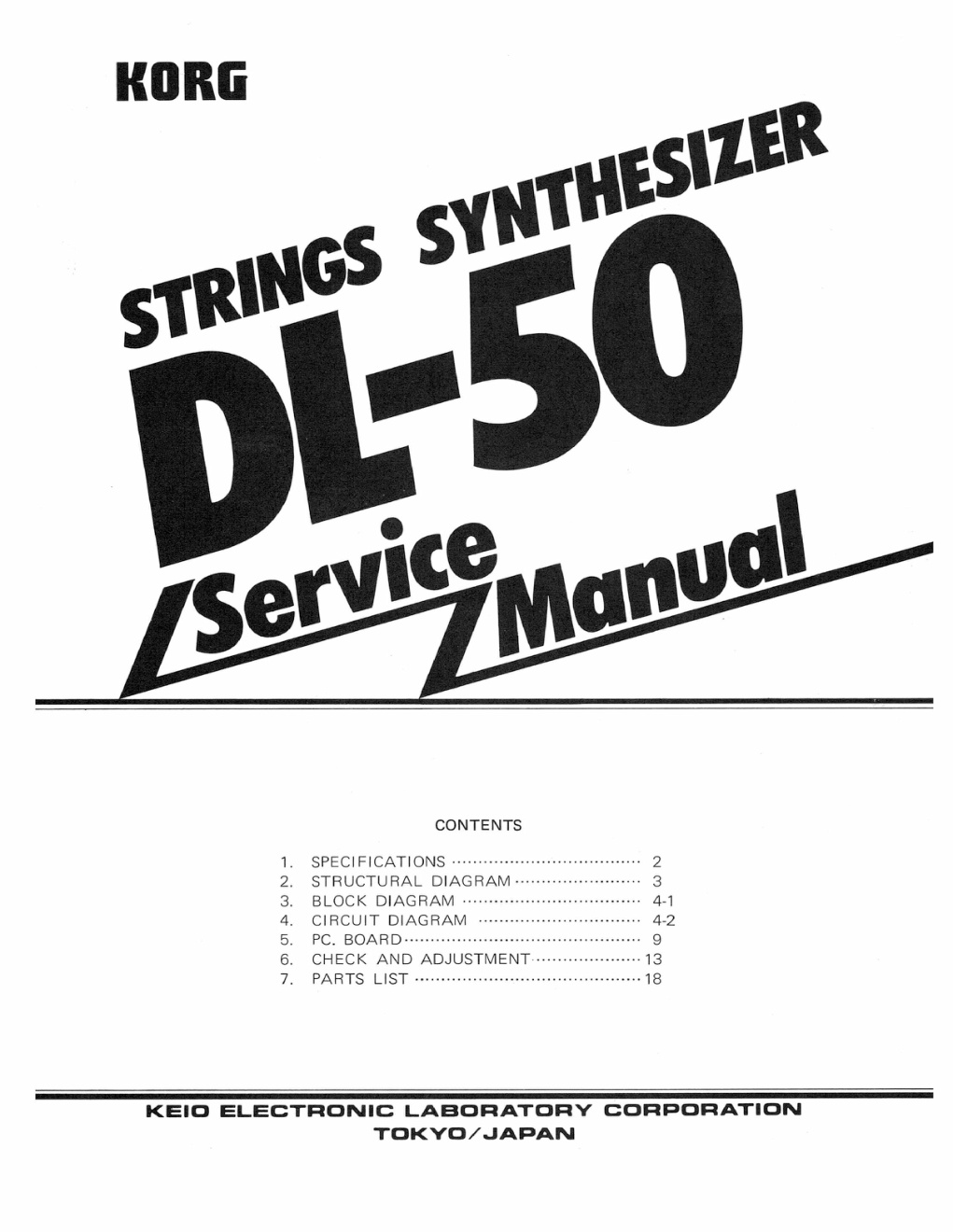 Première page de DL 50 SERVICE MANUAL ocr