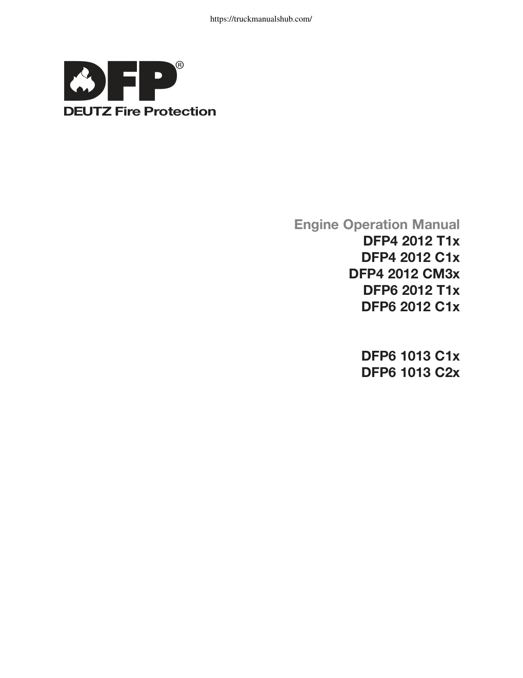 Première page de Deutz Engine Fire Protection Operation Manual