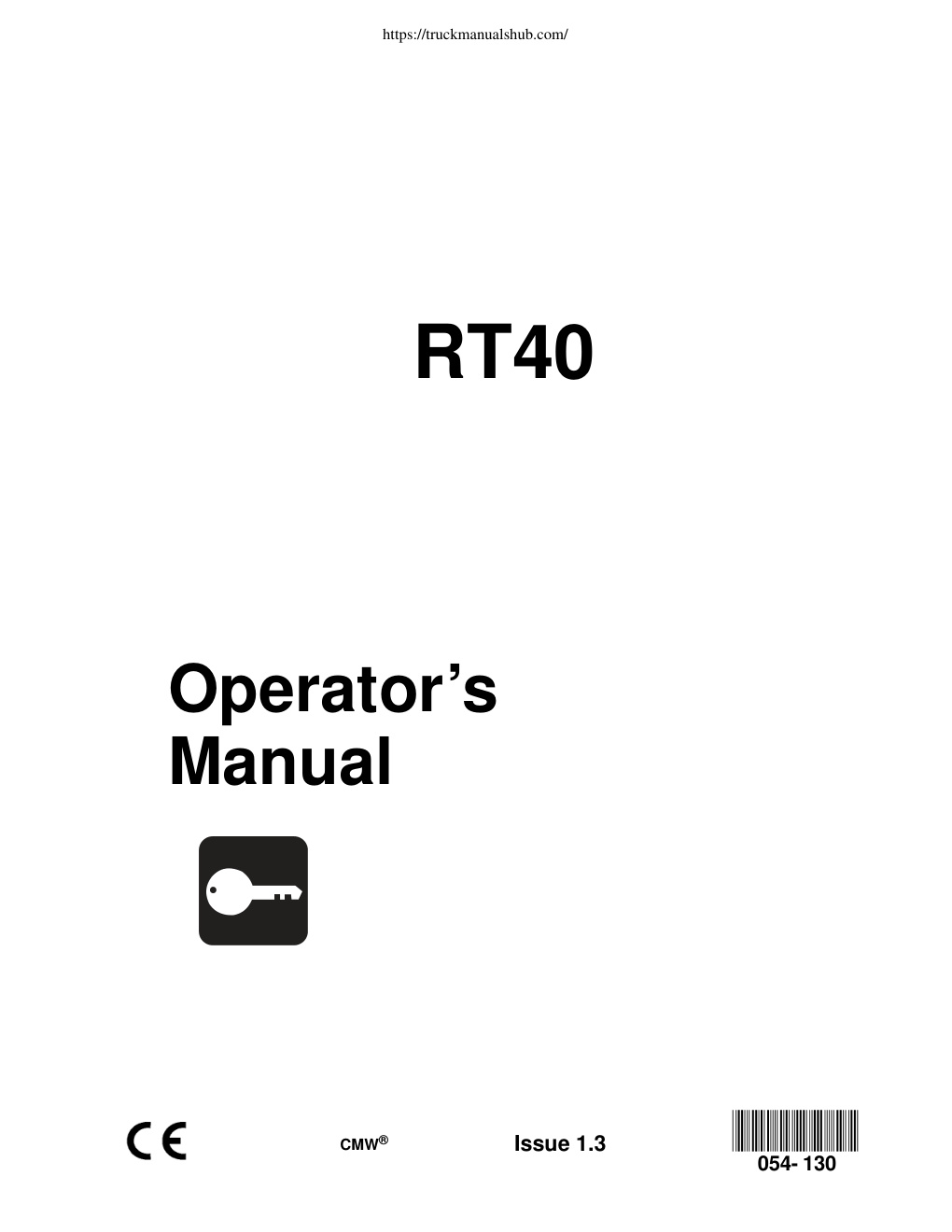 Première page de Ditch Witch RT40 Service Manual