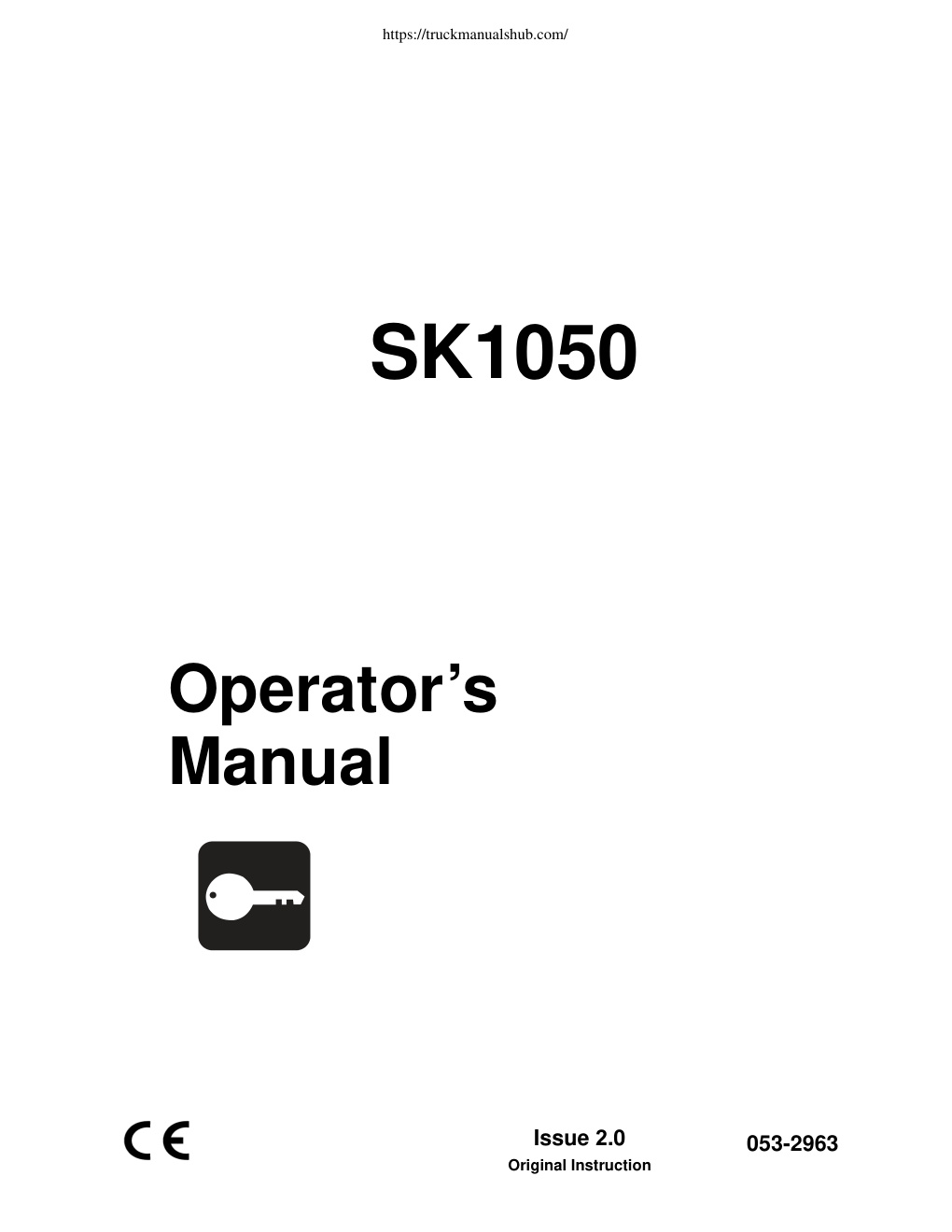 Première page de Ditch Witch SK1050 Service Manual