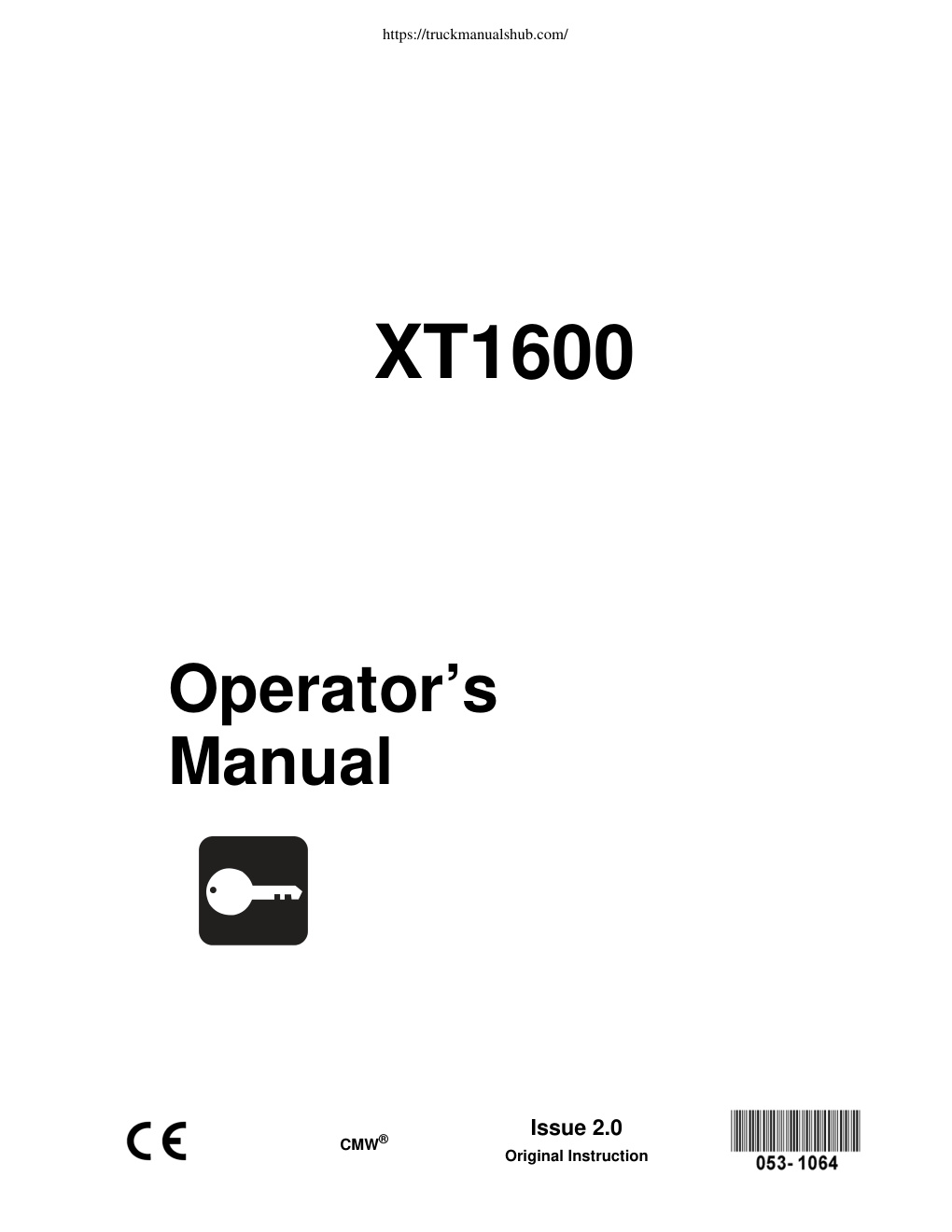 Première page de Ditch Witch XT1600 Operator s Manual