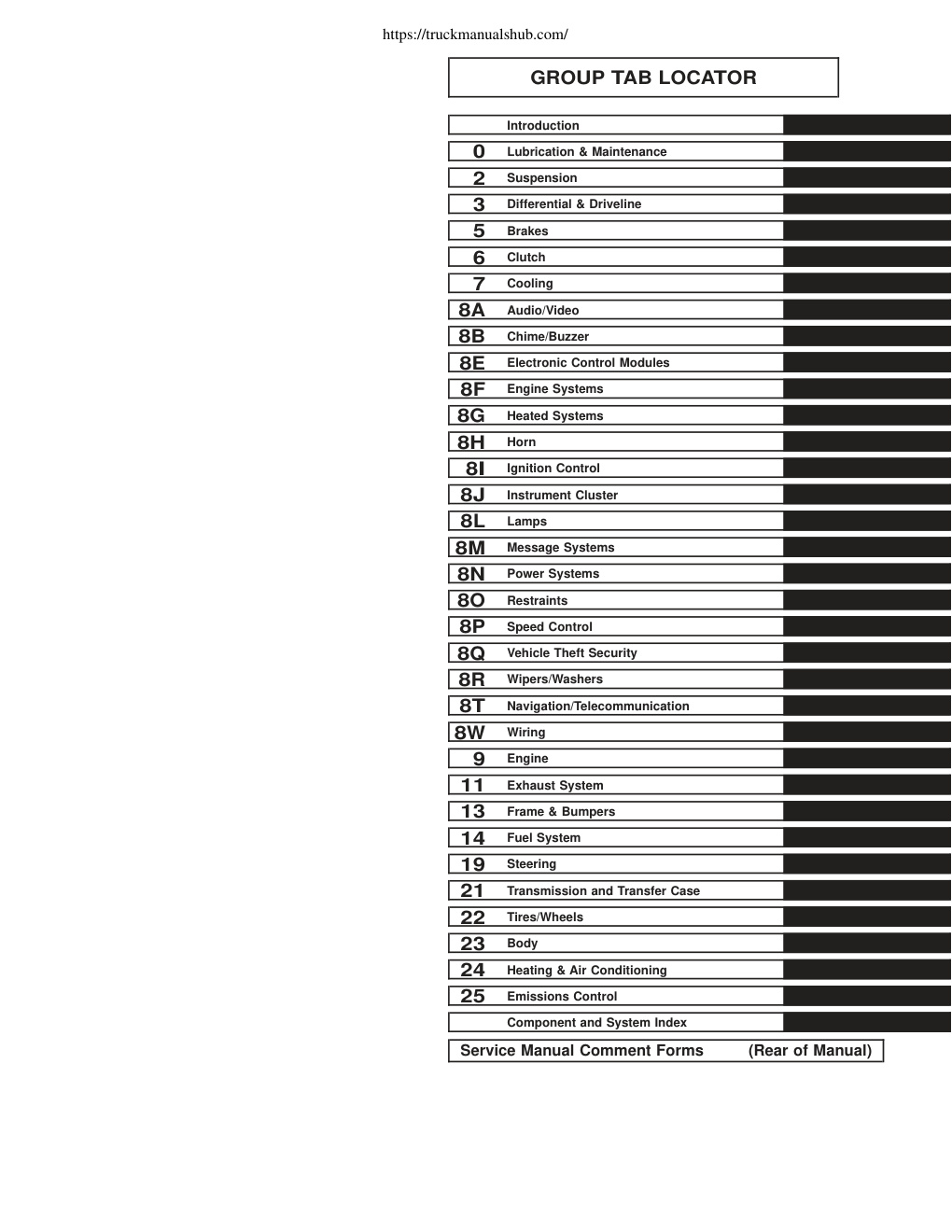 Première page de Dodge Ram Truck 2004 Workshop Manual