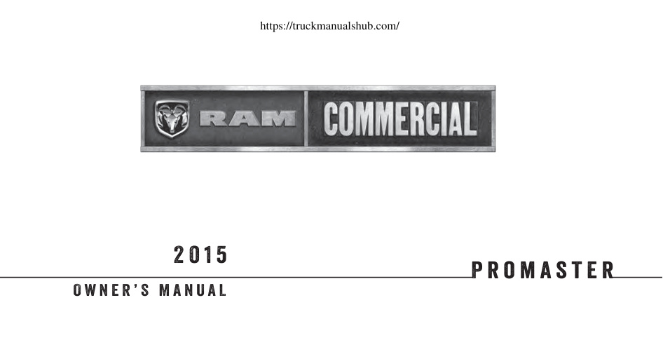 Première page de Dodge Ram Truck ProMaster 2015 Operator Manual