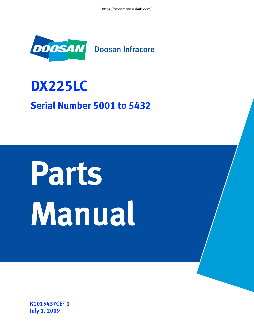 Première page de Doosan DX225LC Parts Book
