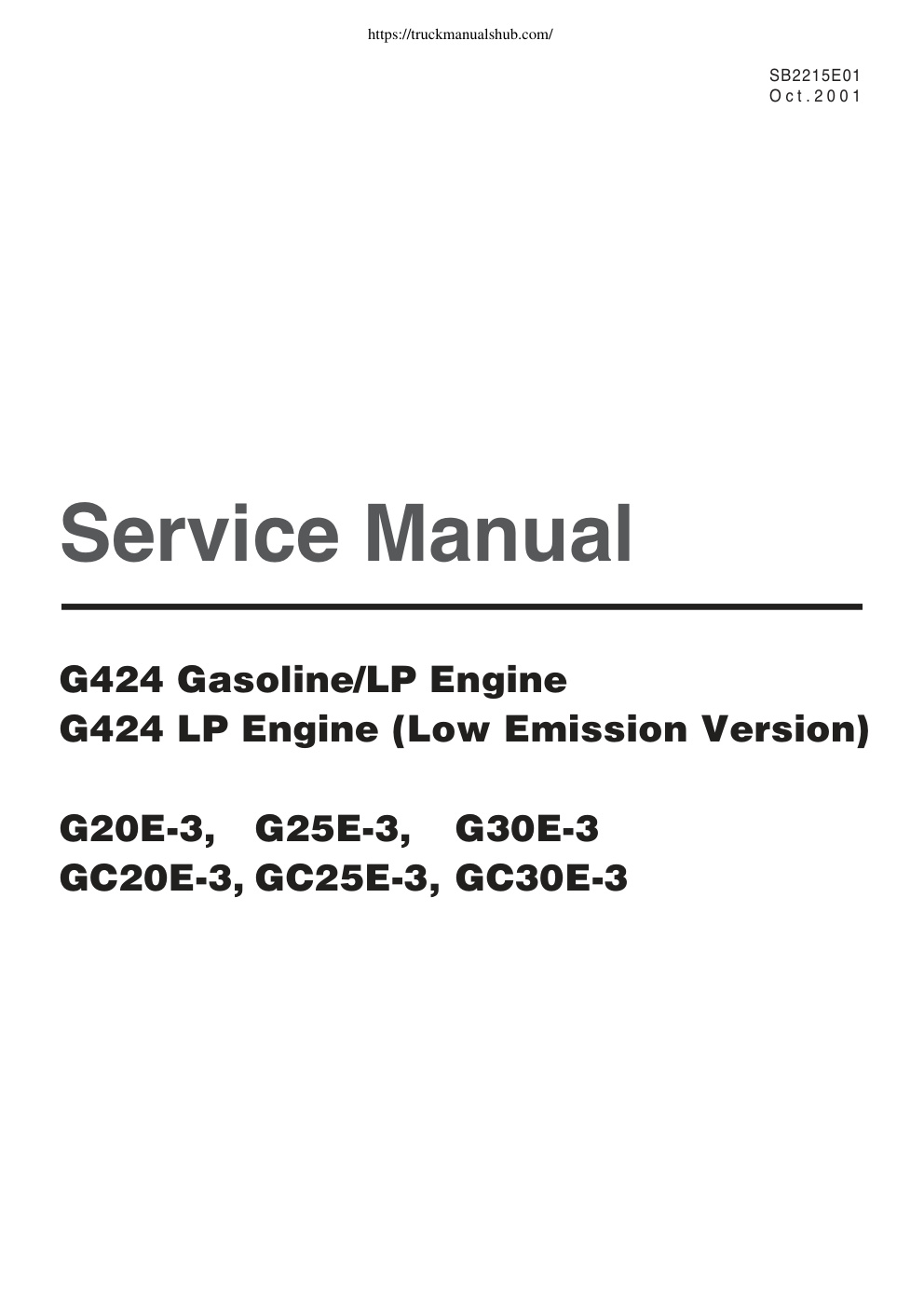 Première page de Doosan Engine G424 Service Manual