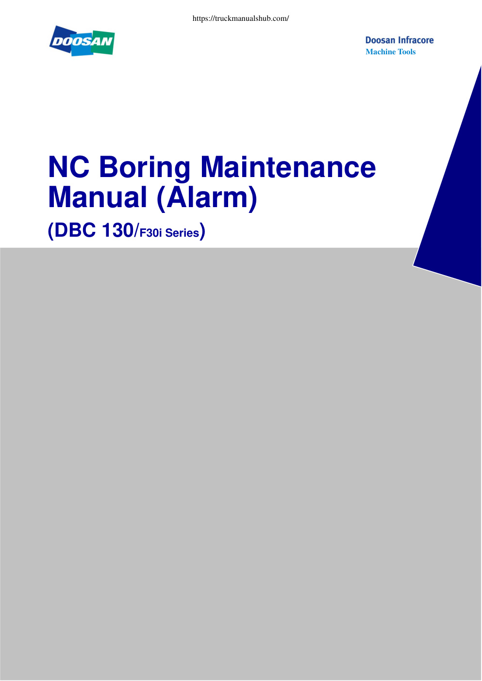 Première page de Doosan Generator DBC130 Alarms Manual