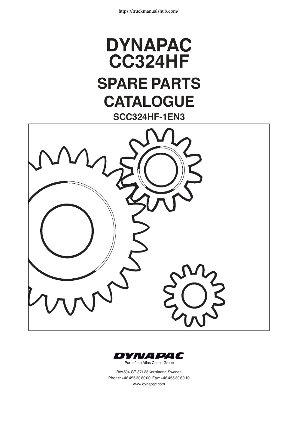 Première page de Dynapac CC324HF Spare Parts Catalogue