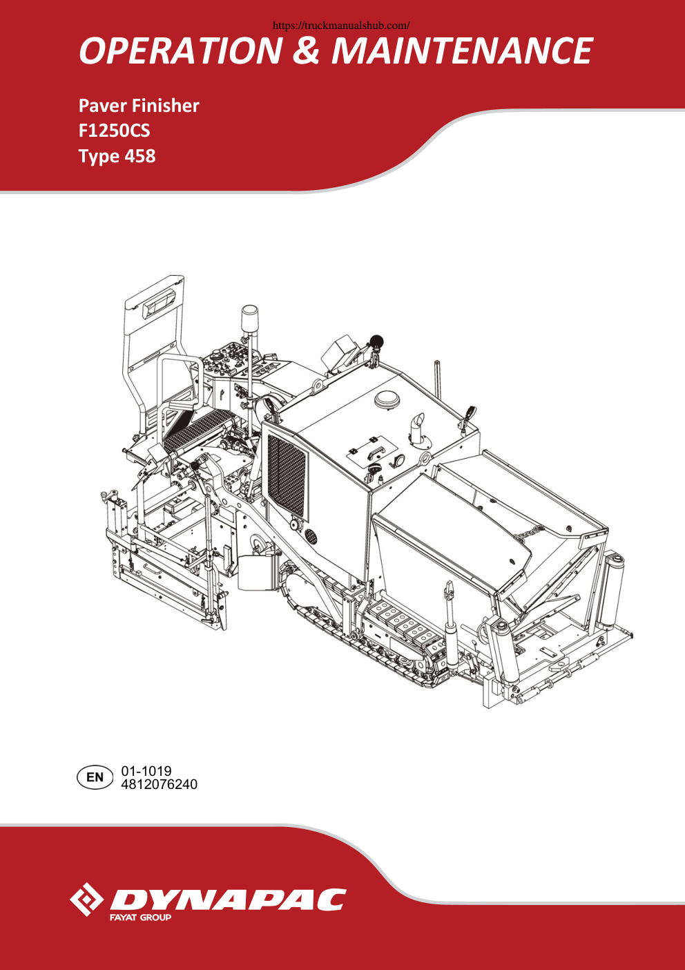 Première page de Dynapac F1250CS Operation Maintenance Manual