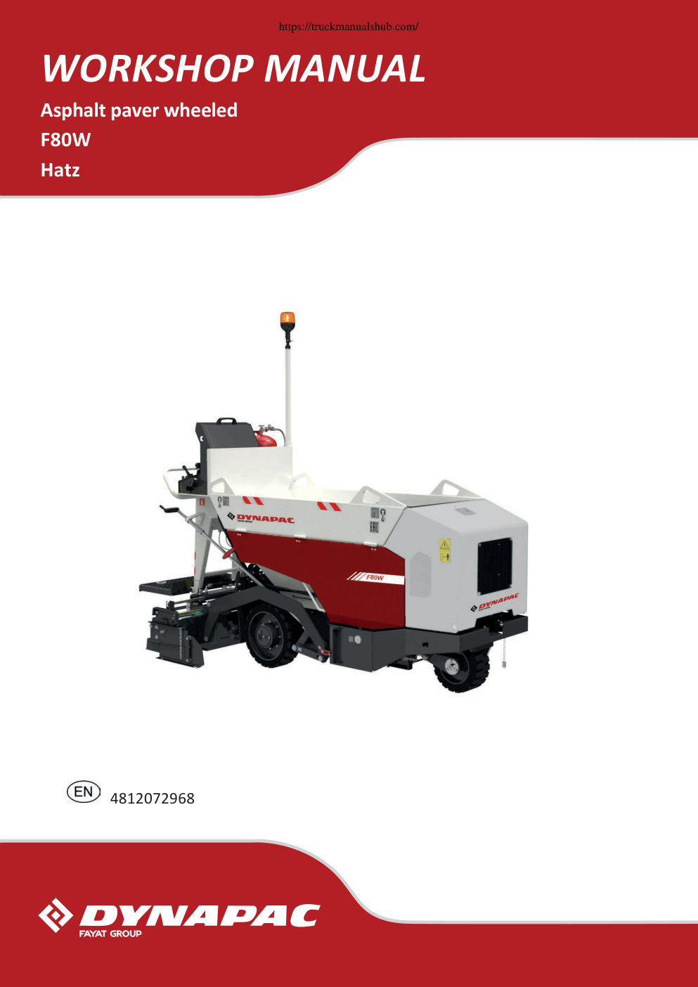 Première page de Dynapac F80W Workshop Manual