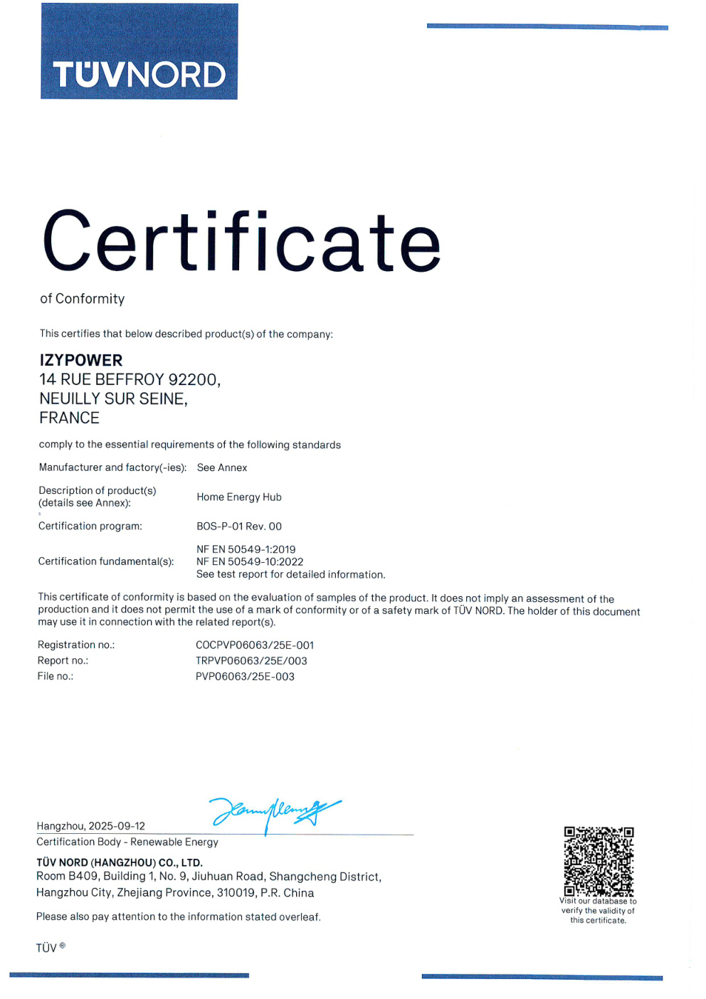 Première page de EN50549 TITAN 2400