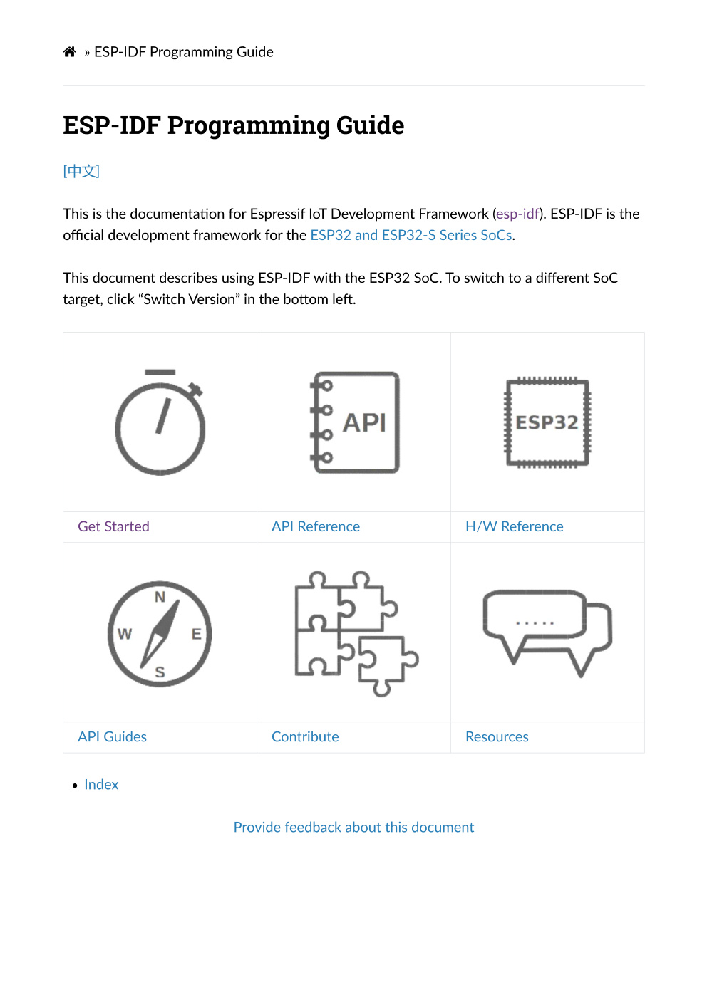 Première page de ESP IDF Programming Guide ESP32 ESP IDF Programming Guide v4 2 1 documentation