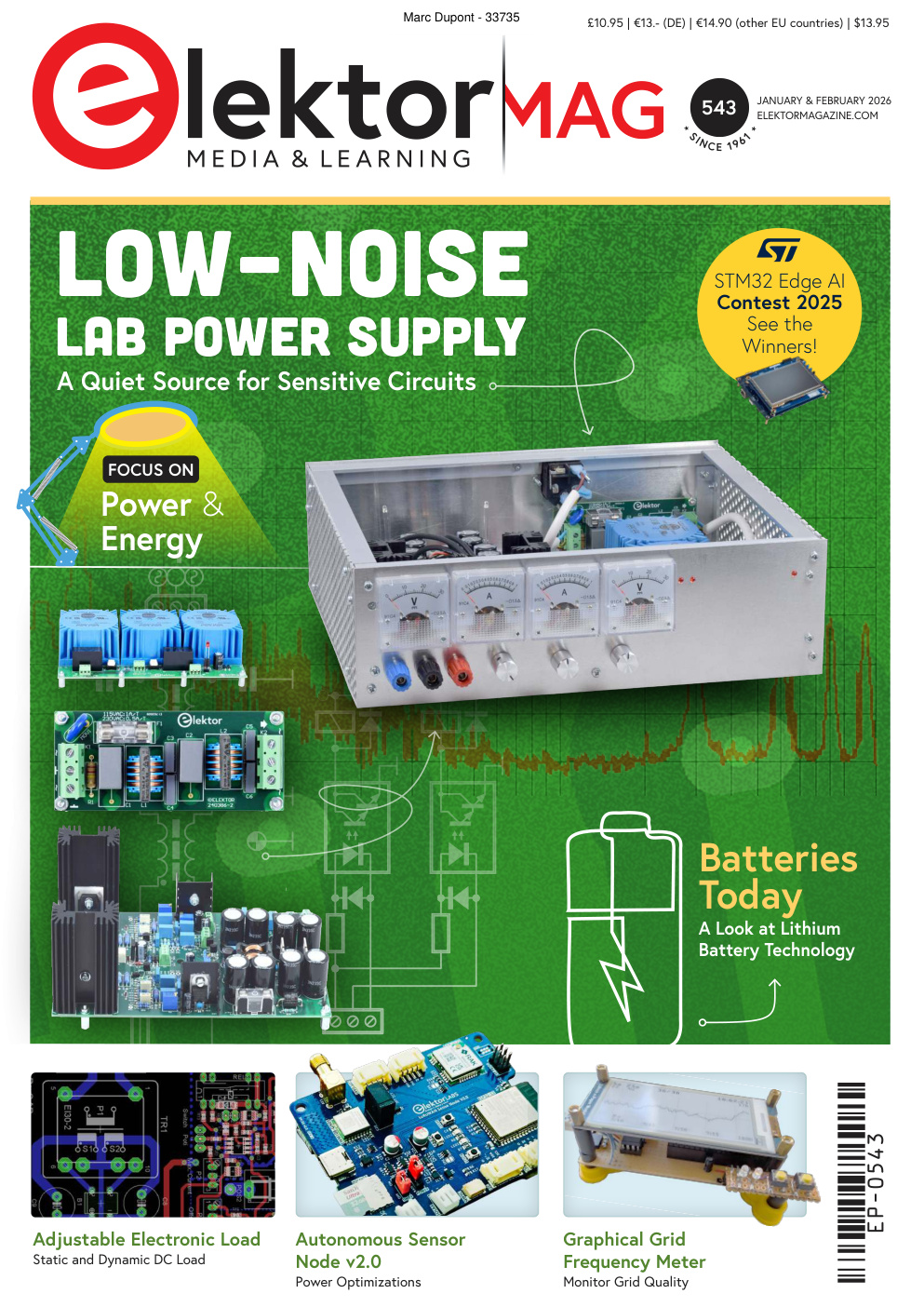 Première page de Elektor Electronics 2026 01 02 USA