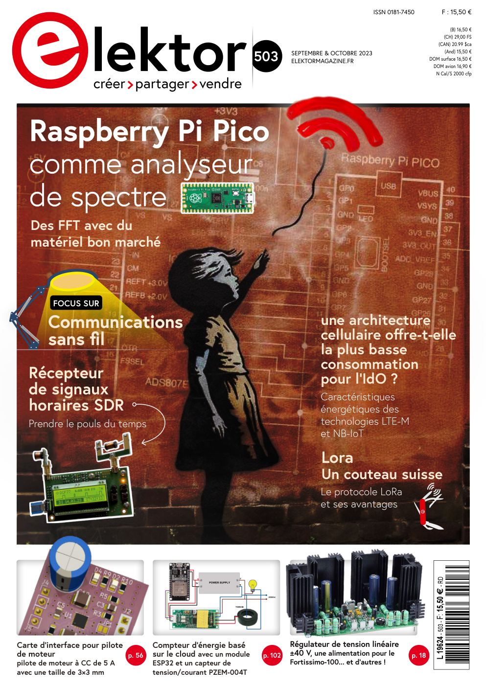 Première page de Elektor France Septembre Octobre 2023