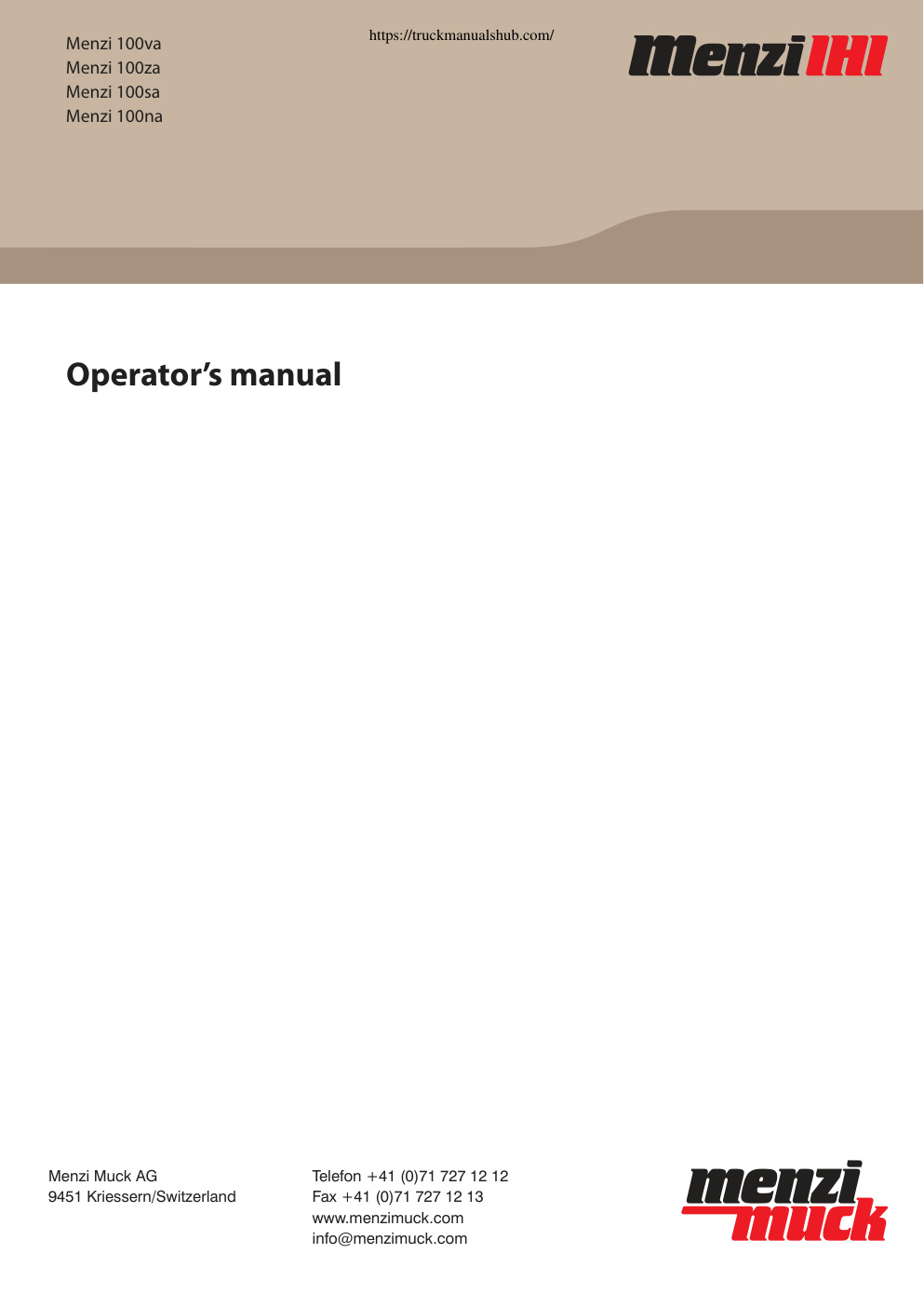 Première page de Eurocomach ES850ZT ES850SB ES950TR ES900UR Compact Tracked Excavator Operation and Maintenance Manual