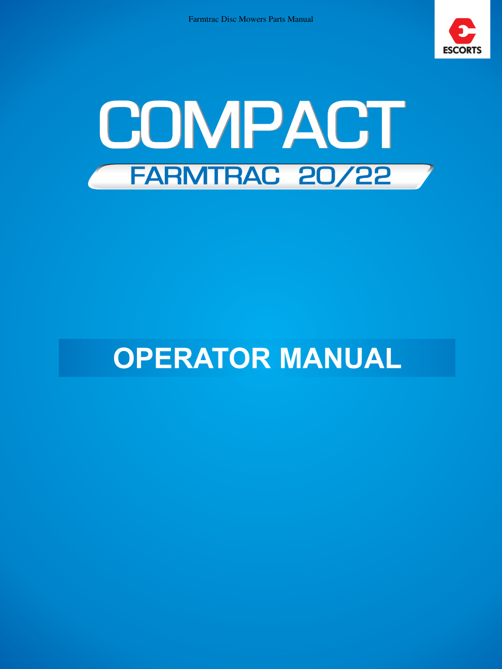 Première page de Farmtrac 20 22 Operator Manual