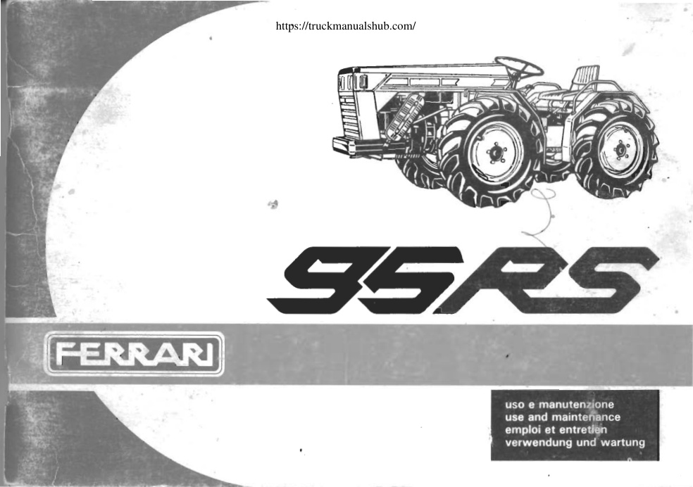 Première page de Ferrari 95 RS User and Maintenance Manual