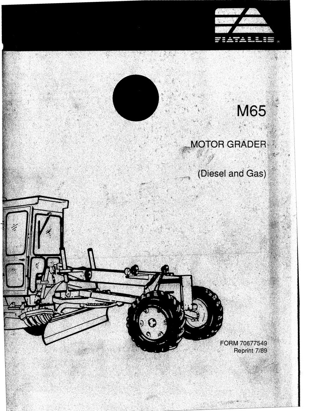 Première page de Fiat Allis M65 Motor Grader Operators Manual