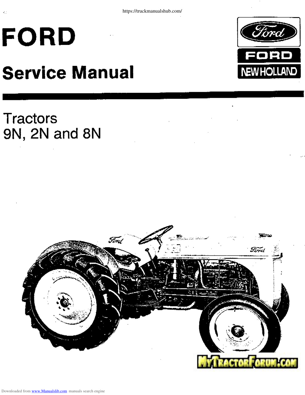 Première page de Ford 9N 2N and 8N Service Manual