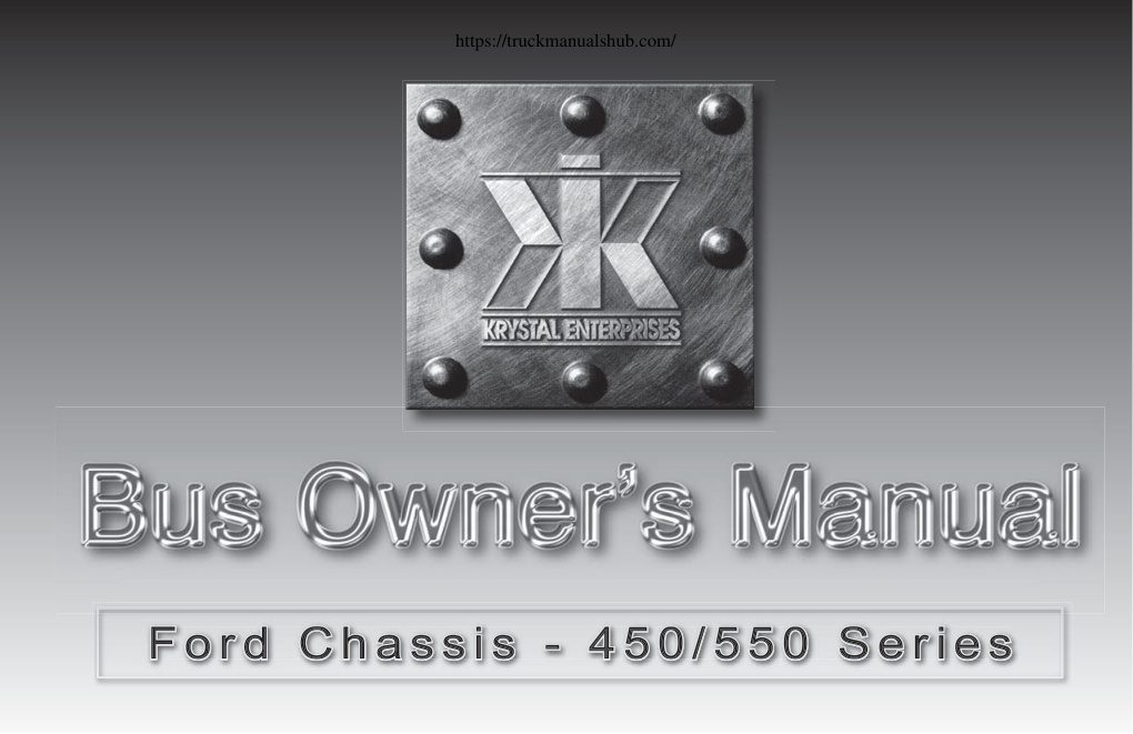 Première page de Ford Bus 450 Owners Manual