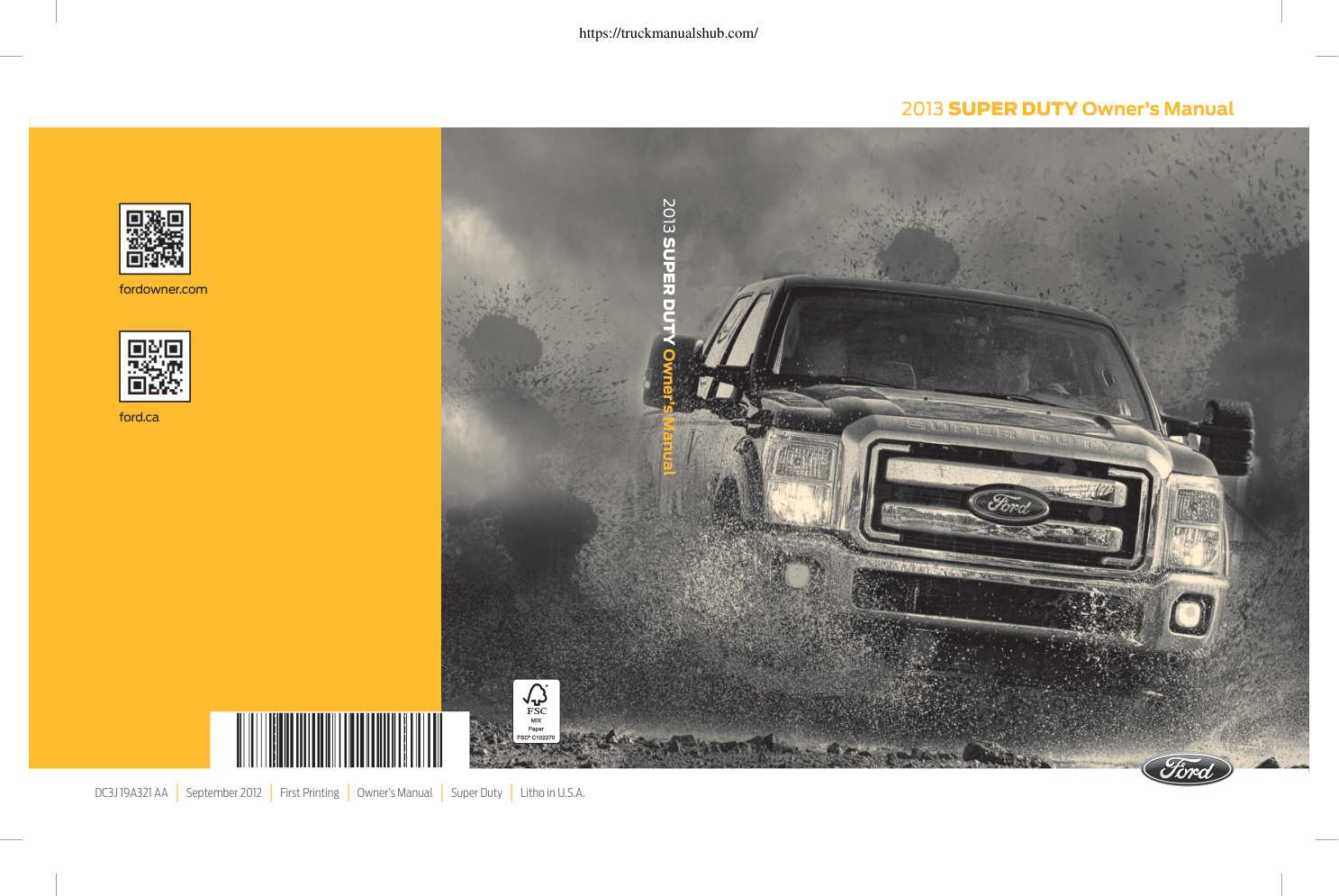 Première page de Ford Super Duty Manual