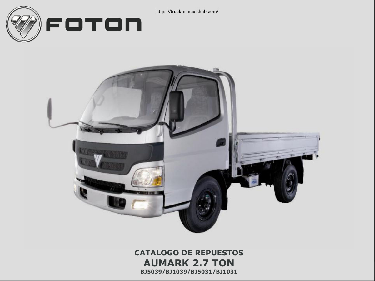 Première page de Foton Aumark 2 7 Spare Parts Catalog