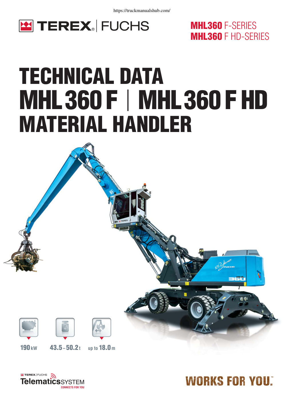 Première page de Fuchs MHL360F Technical Specifications