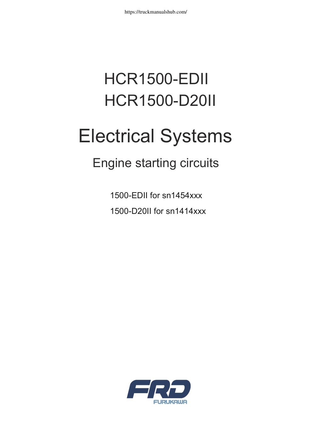 Première page de Furukawa 1500 EDII D20II Engine Starting Circuit