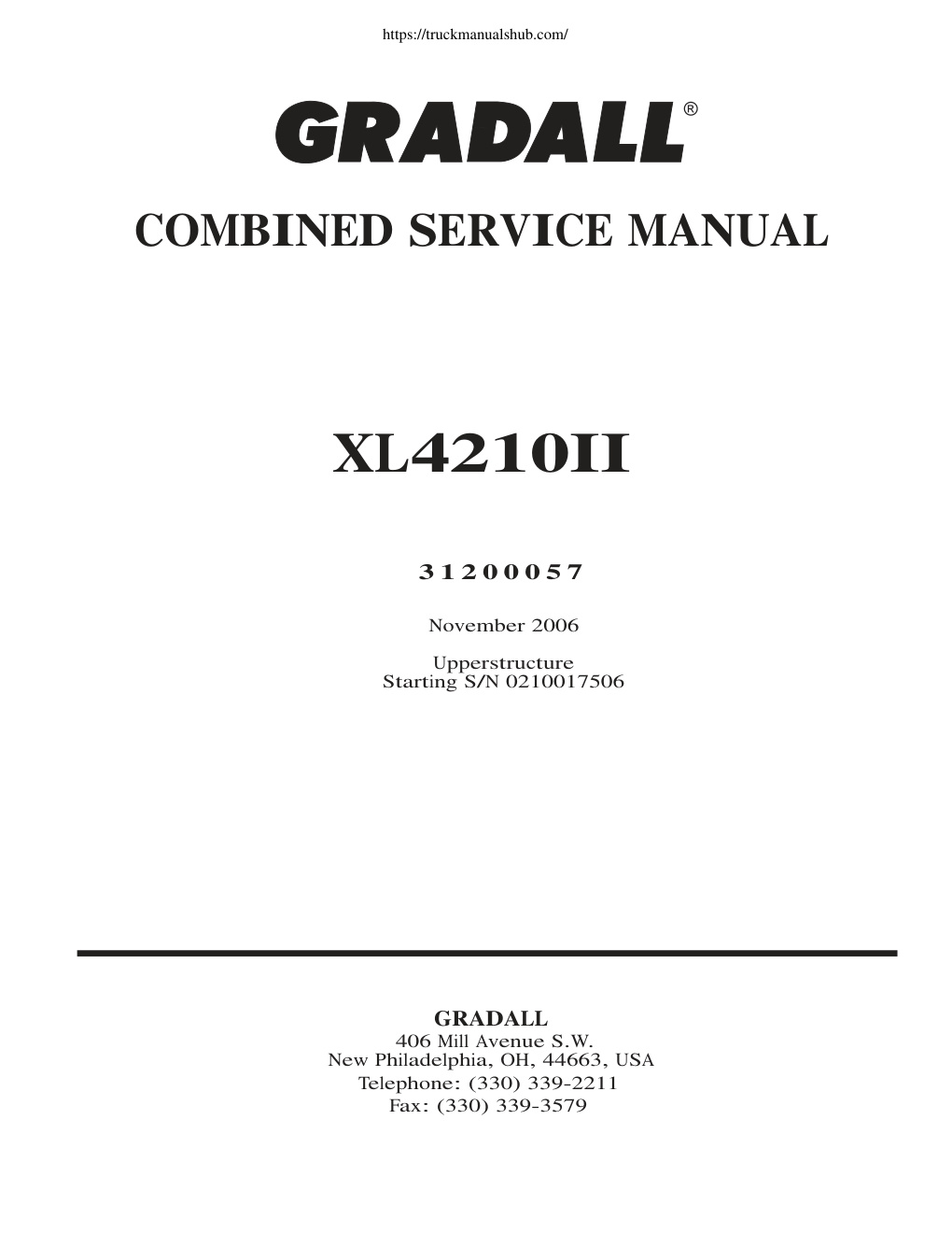Première page de Gradall XL4210II Service Manual