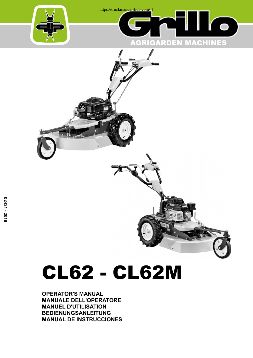 Première page de Grillo CL62 CL62M Operator s Manual
