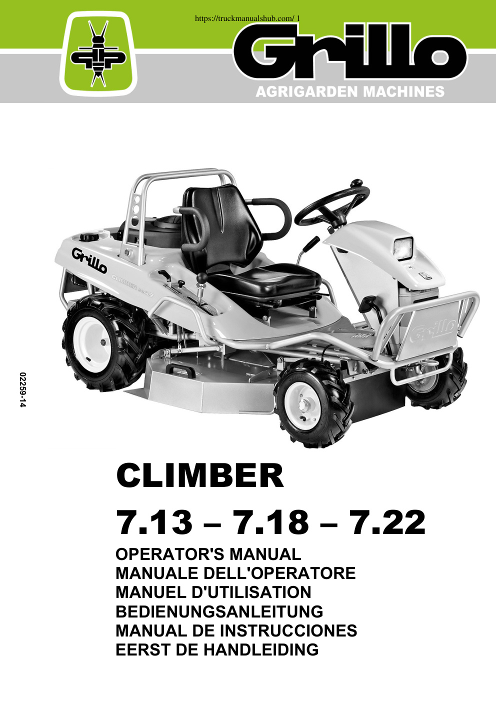 Première page de Grillo CLIMBER 7 13 7 18 7 22 Operator s Manual