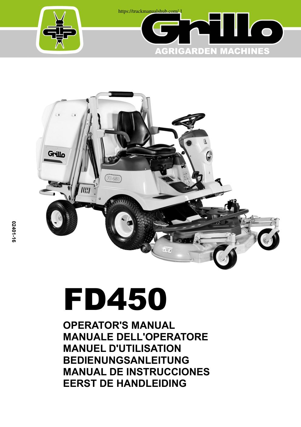 Première page de Grillo FD450 Operator s Manual