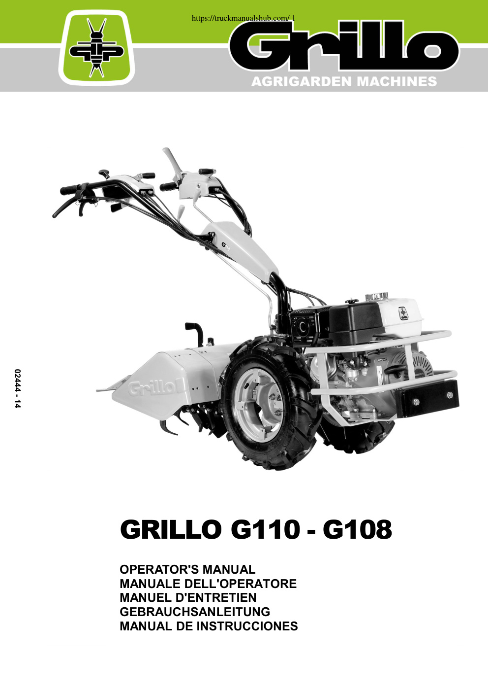 Première page de Grillo G108 G110 Operator s Manual